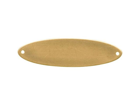 Brass Blank, Oval, Two Hole, 9x32mm (Each)