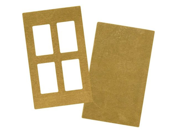 Brass Blank, Rectangular Paned Window (10 set pack)
