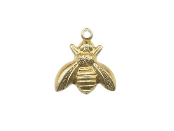 Brass Charm, Bee, 13x10mm (12 Pieces)