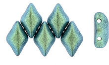 Matubo GemDuo 8x5mm 2-Hole Bead Polychrome - Aqua Teal (2.5-Inch Tube)