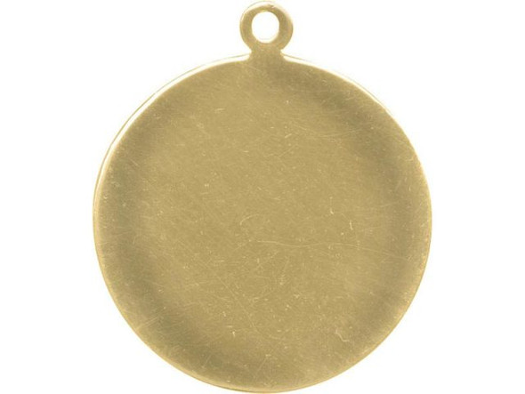 Brass Stamping Blank, Round with Loop, 25x22mm (Each)