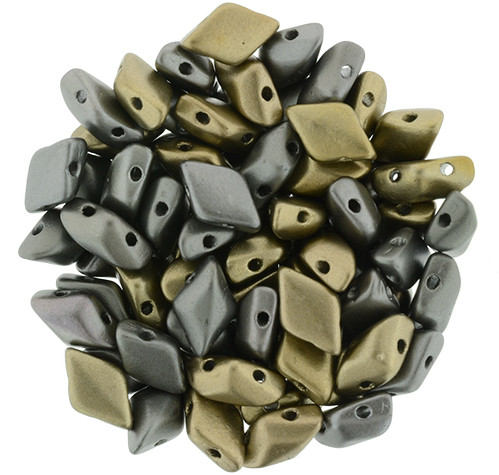 Matubo GemDuo 8x5mm 2-Hole Bead Matte - Metallic Leather (2.5-Inch Tube)