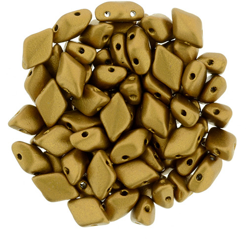 Matubo GemDuo 8x5mm 2-Hole Bead Matte - Metallic Antique Gold (2.5-Inch Tube)