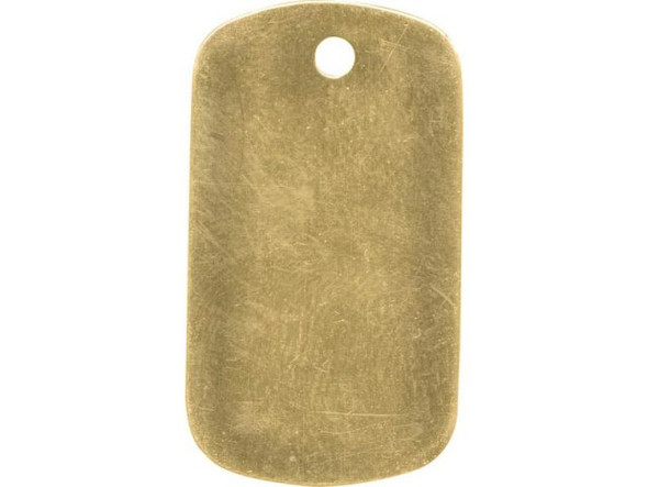 24ga Brass Blank, Dog Tag with Hole, 30x16mm (Each)