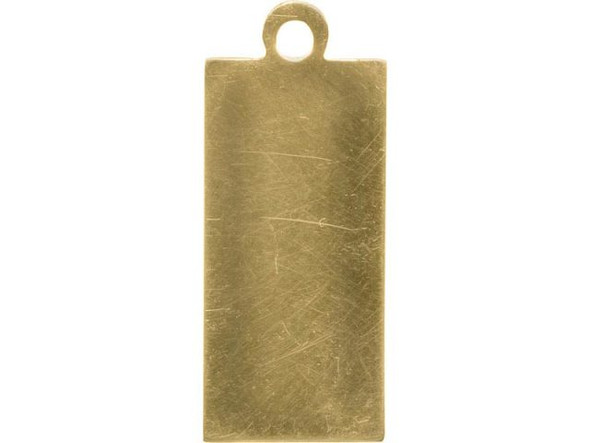 Brass Stamping Blank, Rectangle with Loop, 28x12mm (Each)