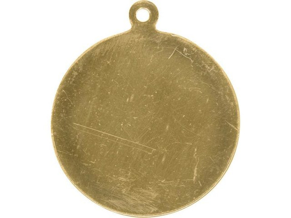 Brass Stamping Blank, Round with Loop, 30x26mm (Each)