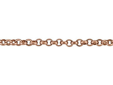 Antique Copper Small Belcher 2mm Rolo Chain (1 Foot)