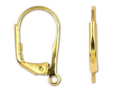 Gold-Plated 17mm x 11mm Leverback Ear Wires (12 Pieces)