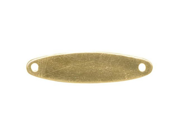 Brass Stamping Blank, 24mm Long Oval, Two Hole (Each)