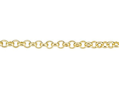 Gold Plated Small Belcher 2mm Rolo Chain (1 Foot)