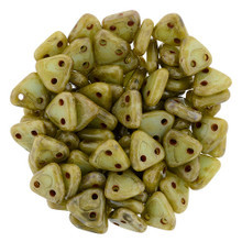 CzechMates Triangle 6mm Tube 2.5" : Opaque Pale Turquoise - Picasso