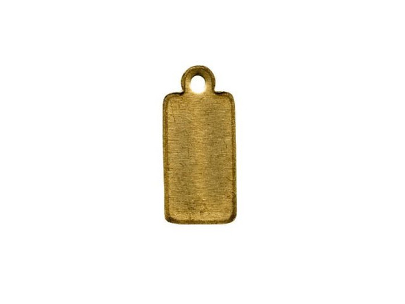 Brass Rectangle Stamping Blank with Loop, 13x6mm (12 Pieces)