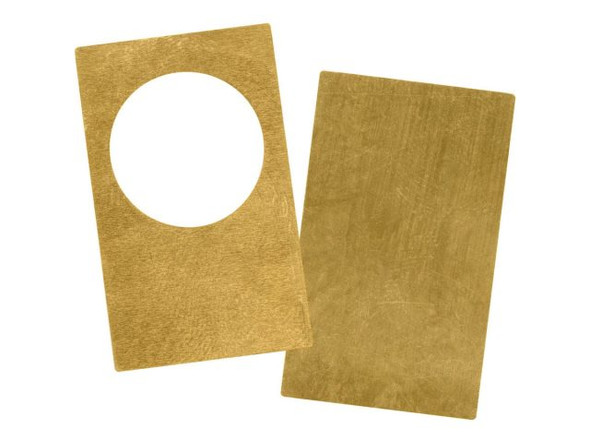 Brass Blank, Rectangular Door with Round Window (10 set pack)