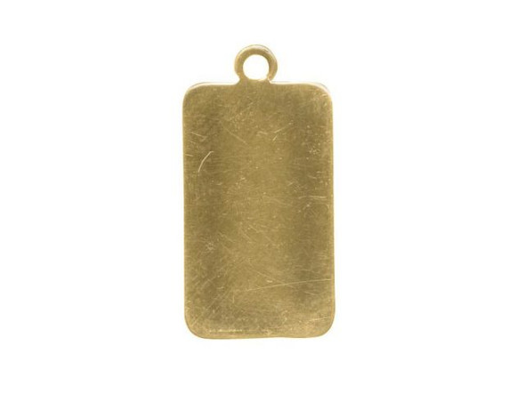 Brass Blank, Rounded Rectangle with Loop (Each)