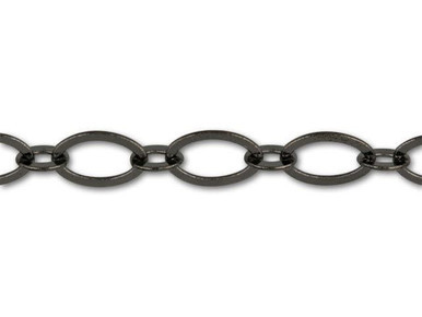 Gunmetal 9mm x 5mm Cable Chain (1 Foot)