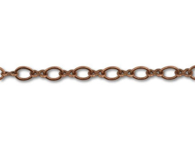 Antique Copper 3.5mm x 3mm Cable Chain (1 Foot)