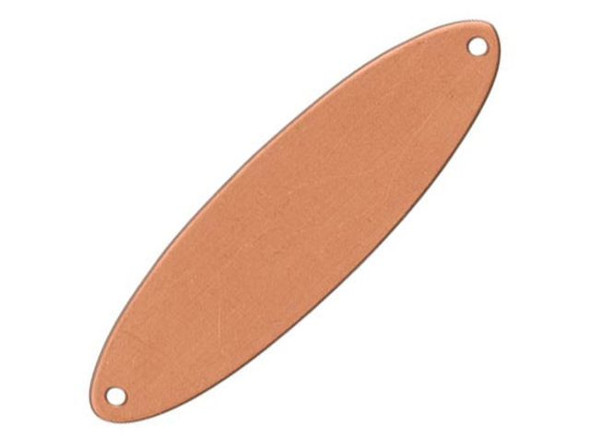 Copper Stamping Blank, Oval, Two Hole, 9x32mm (Each)