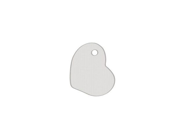 Sterling Silver Blank, Heart with Hole, 10x8.5mm (Each)