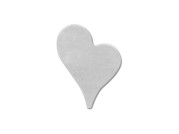 Sterling Silver Blank, Artsy Heart (Each)