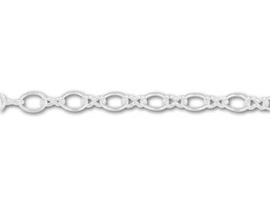 Silver-Plated 3.5mm x 3mm Cable Chain (1 Foot)