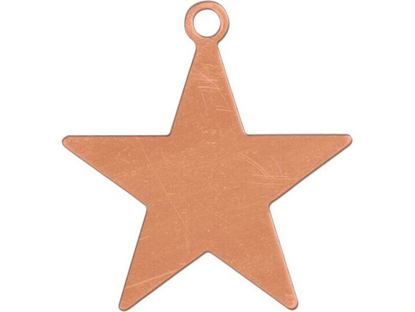 Copper Stamping Blank, Star with Loop (Each)