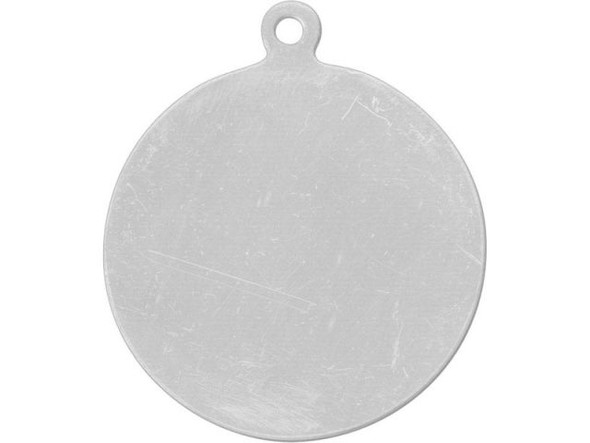 Sterling Silver Blank, Round with Loop, 30x26mm (Each)
