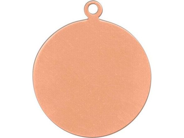 Copper Stamping Blank, Round with Loop, 25x22mm (Each)