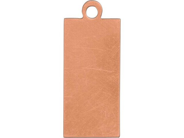 Copper Blank, Rectangle with Loop, 28x12mm (Each)