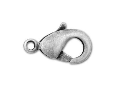 Antique Silver 12mm x 7mm Lobster Claw Clasp (4 Clasps)