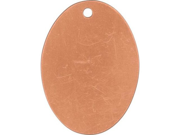 Copper Stamping Blank, Oval with Hole, 32x23mm #44-780-19