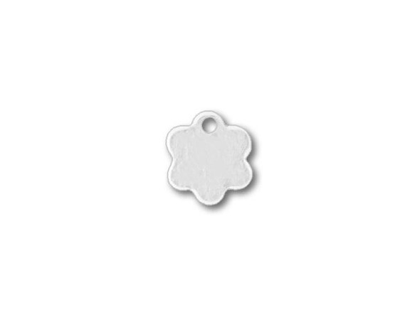 Sterling Silver Blank, Flower with Hole, 7.6x7.2mm (Each)