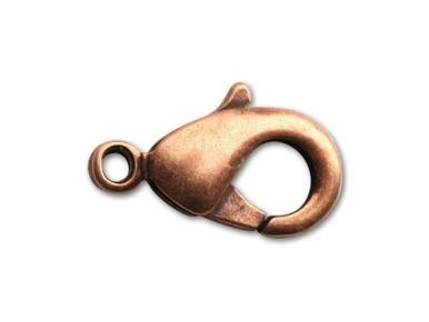 Antique Copper 12mm x 7mm Lobster Claw Clasp (4 Clasps)