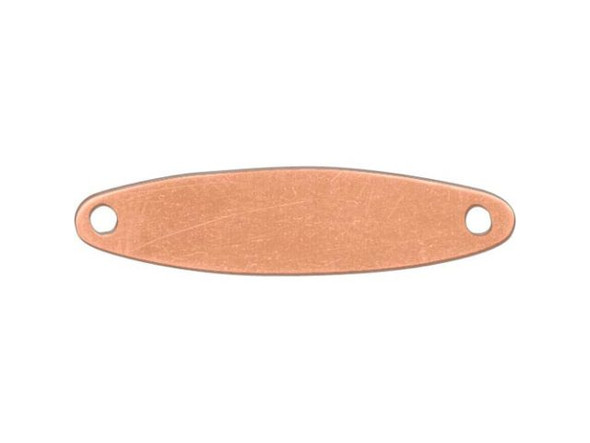 Copper Blank, 6x24mm Long Oval, Two Hole (Each)