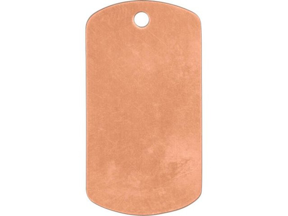 Drop, brass, 29x20mm double-sided blank dog tag, 26 gauge. Sold per pkg of  4. - Fire Mountain Gems and Beads