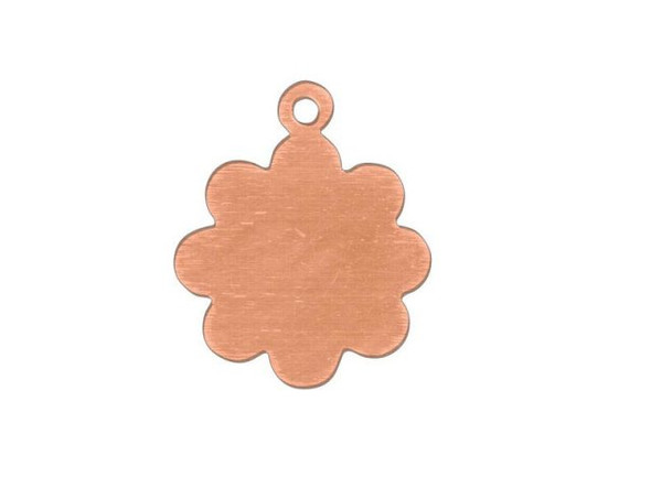 Copper Stamping Blank, Flower with Loop (Each)