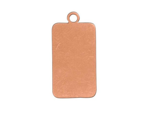 Copper Stamping Blank, Rounded Rectangle with Loop (Each)