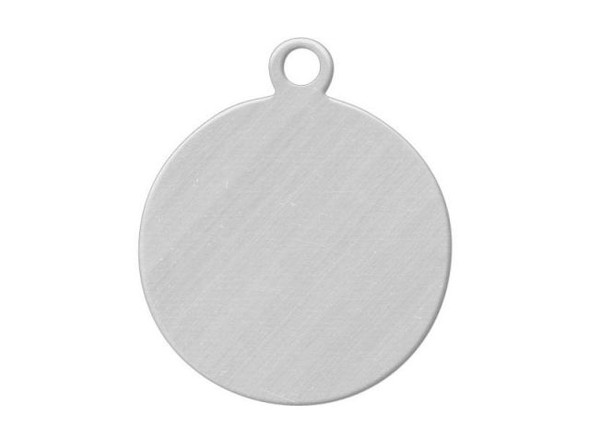Sterling Silver Blank, Round with Loop, 22x18mm (each)