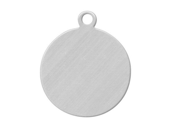 Sterling Silver Blank, Round with Loop, 22x18mm (Each)