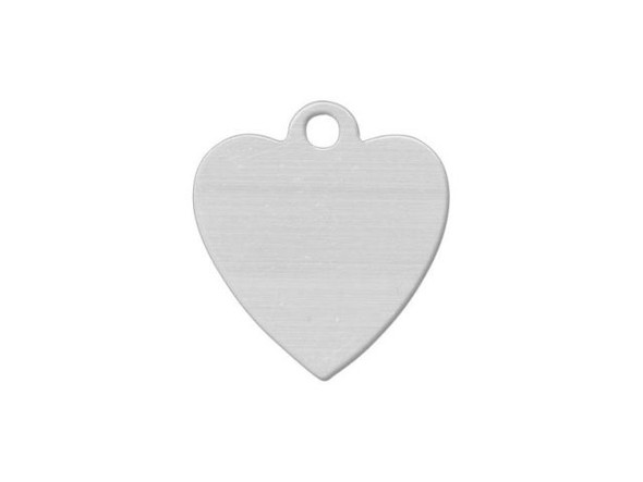 Sterling Silver Blank, Heart with Loop, 15x13mm (Each)