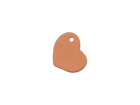 Copper Blank, Heart with Hole, 10x8.5mm (Each)