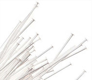 Silver Plated Head Pin - 0.024/0.65mm/22GA - 3" (20 Pieces)