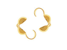 Gold Plated Clamshell Bead with 0.5mm Hole (10 Pieces)