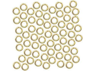 Gold Plated Round Open Jump Ring - 0.032"/20GA - 4mm (50 Pieces)