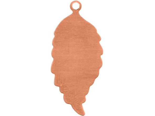 Copper Stamping Blank, Leaf with Loop, Right Facing (12 Pieces)