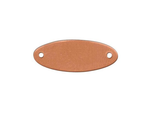 Copper Stamping Blank, Oval, Two Hole, 7x18mm (Each)