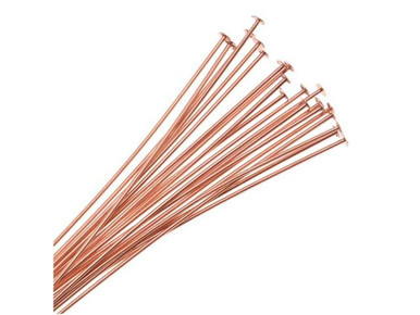 Genuine Copper Head Pin - 0.025"/0.65mm/22GA - 2" (50 Pieces)