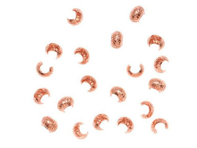 Genuine Copper Diamond Crimp Cover - 3mm (50 Pieces)