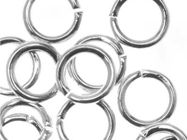 Silver Plated Round Open Jump Ring - 0.036"/5mm - 19GA (50 Pieces)