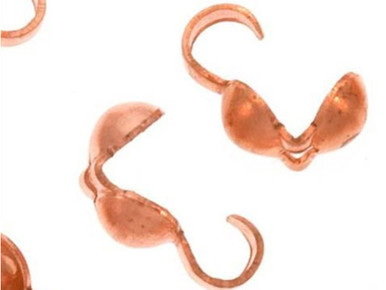 Genuine Copper Clamshell Bead Tip with 0.9mm Hole (10 Pieces)
