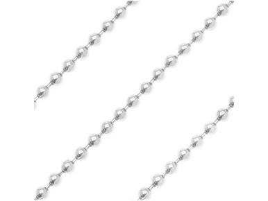 Silver Plated Ball Chain, 1.2mm, by the Foot (1 Foot)